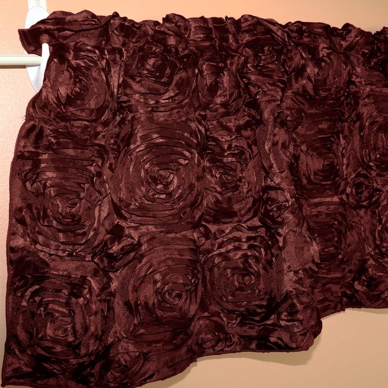 Zen Creative Designs 3D Rosette Window Valance Home Décor Bedroom Nursery Kitchen Window (58" Wide x 14" Long, Burgundy) - Image 2